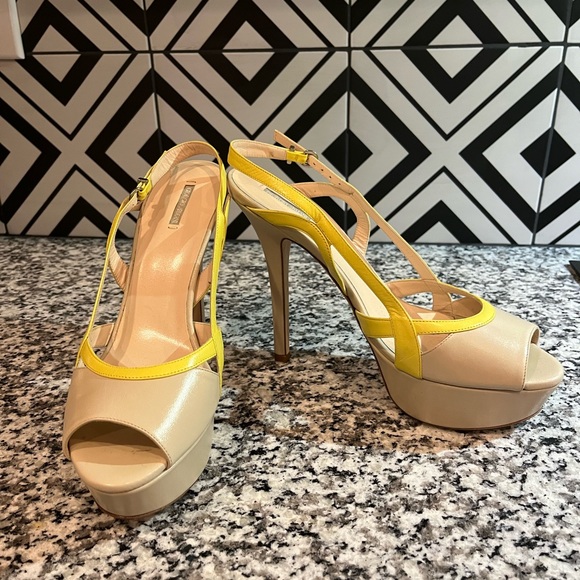 Yellow and Beige Giorgio Armani Heels